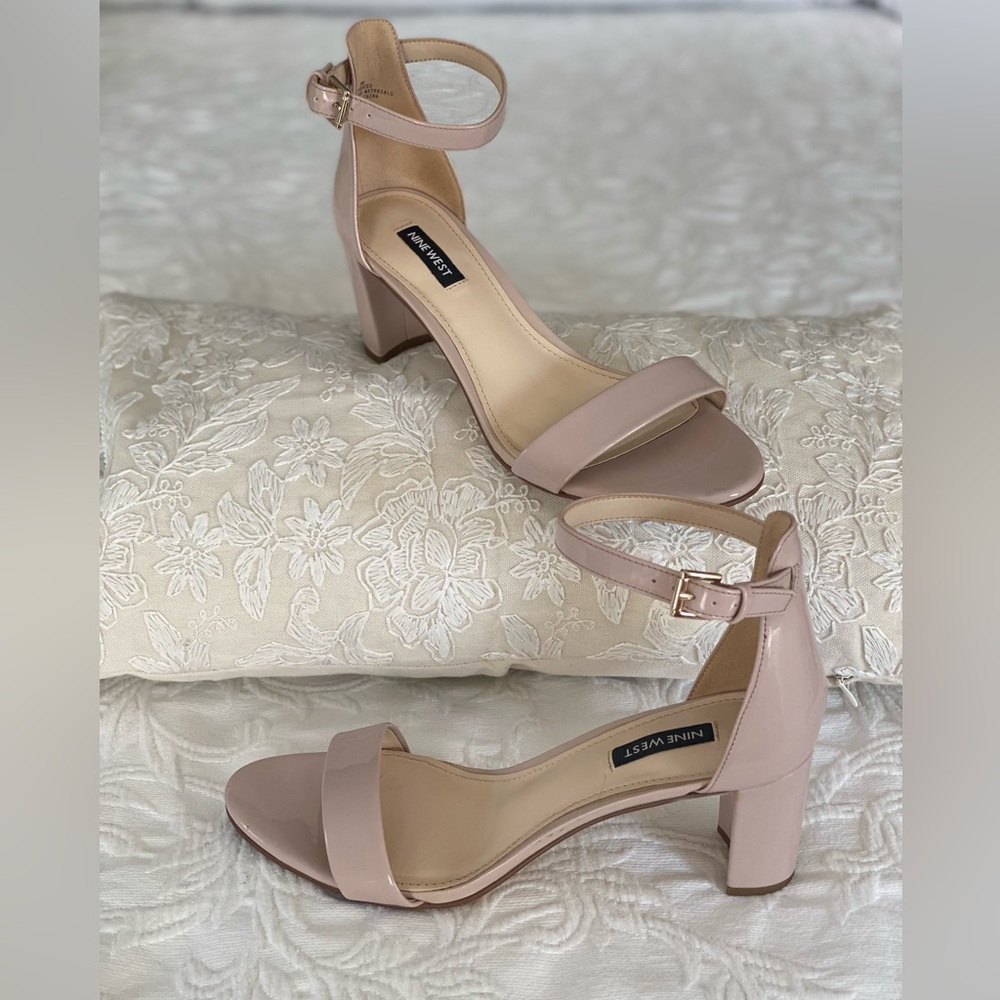 Nine West Pruce Ankle Strap Block Heel Sandals